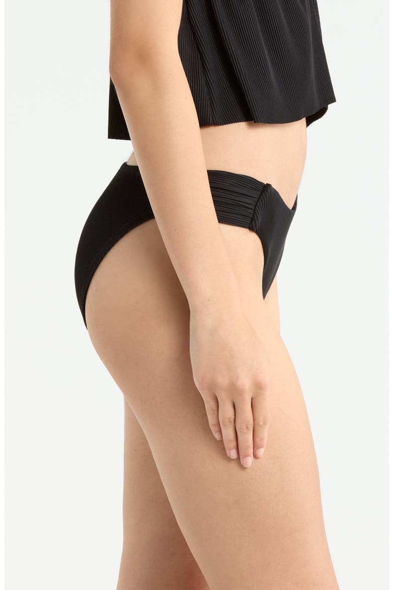Side Tab Hipster Bikini Bottoms, Alternate, color, BLACK