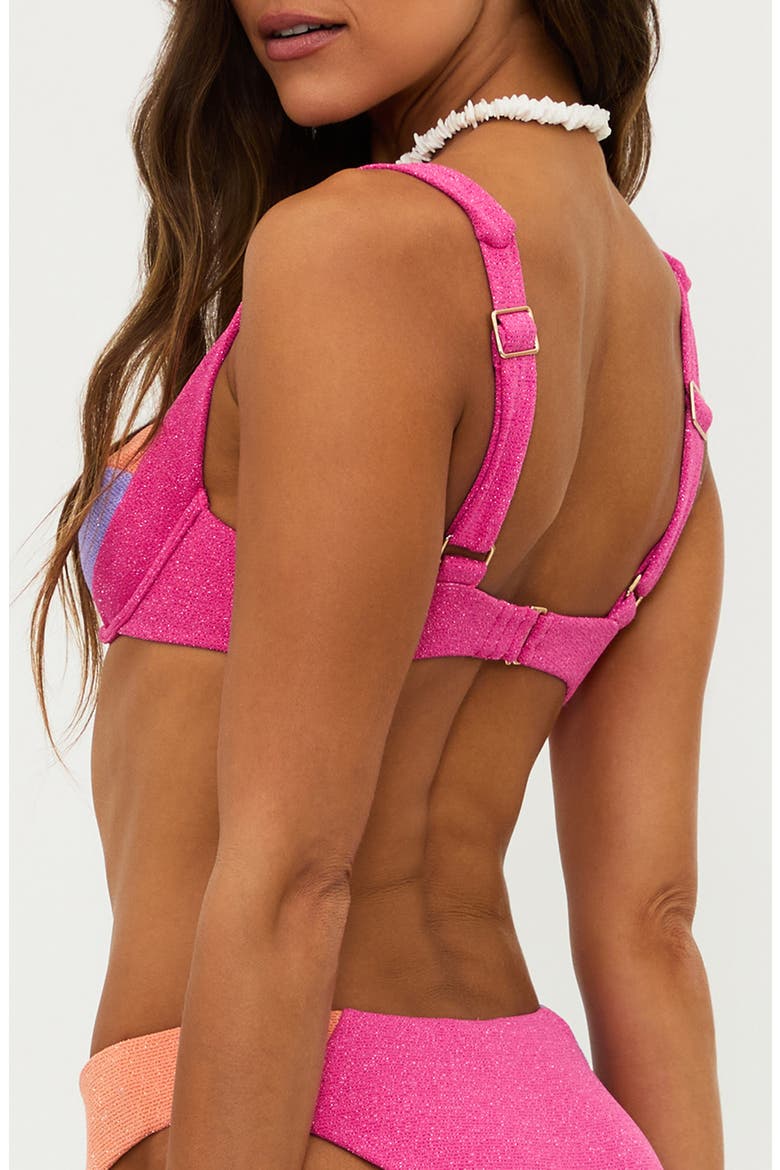 Brooks Metallic Colorblock Underwire Bikini Top, Alternate, color, CORAL BAY COLORBLOCK