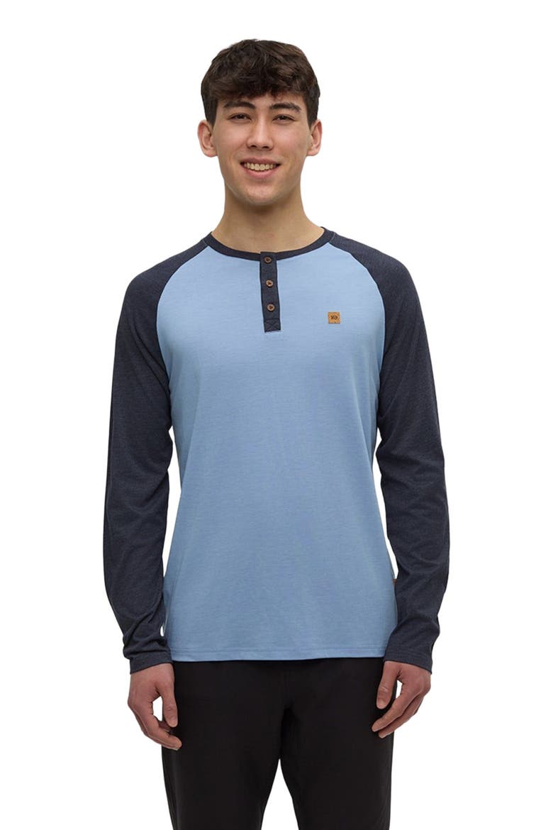 Baker Henley Longsleeve, Alternate, color, LakesideBlueHeather/MidBlue