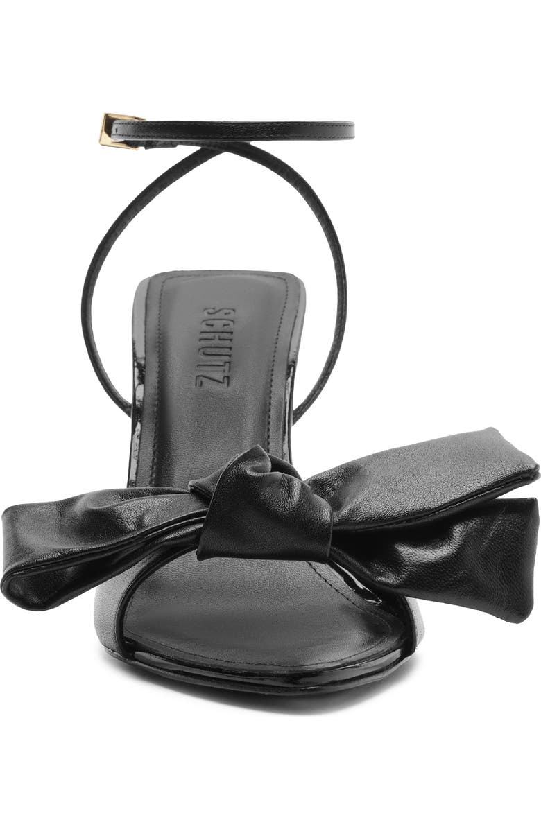 Schutz Elodie Bow Ankle Strap Sandal, Alternate, color, Black