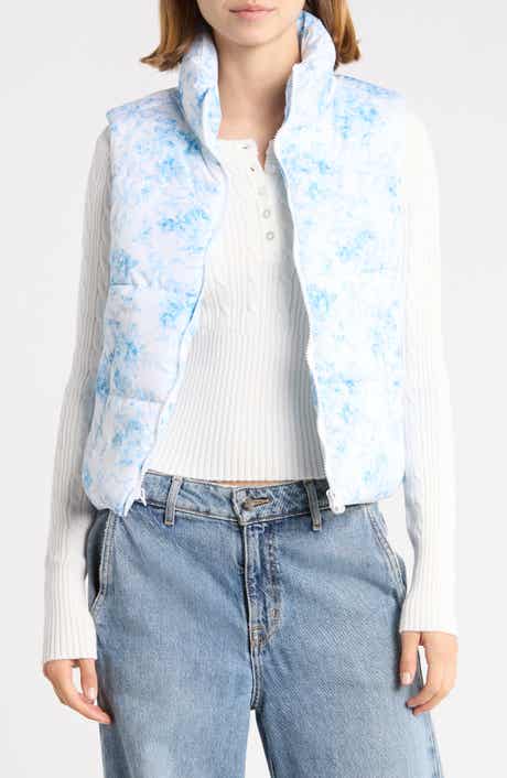 Striped Bungee Bottom Puffer Vest
