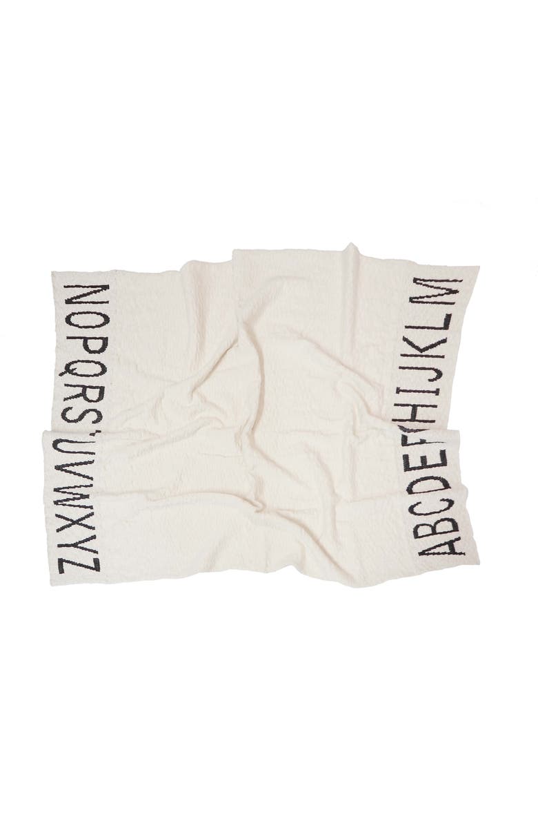 Lorena Canals Baby blanket ABC Natural-Black, Alternate, color, Natural - Black