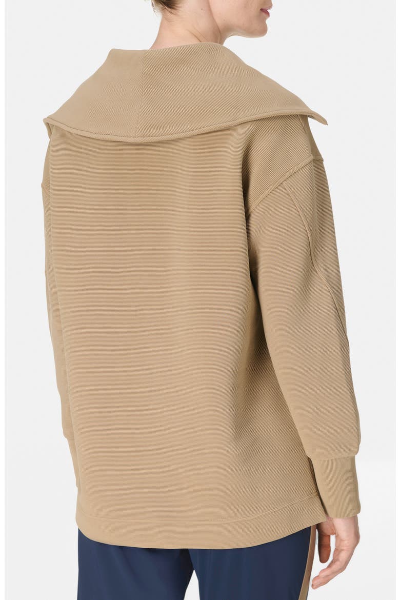 Peaceful Rib Half Zip Sweatshirt, Alternate, color, SEPIA BROWN