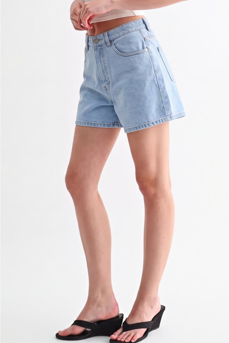 High Waist Denim Shorts, Alternate, color, Light Wash