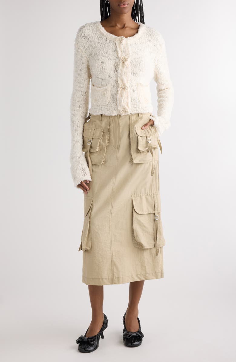 Acne Studios Kitsari Textured Wool Blend Cardigan, Main, color, White