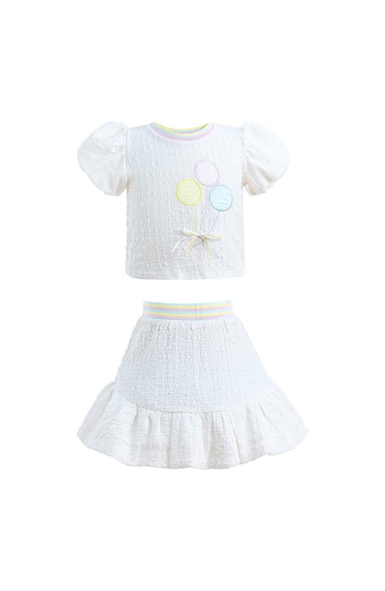 Mimi Tutu Balloon Embroidered Skirt Outfit, Alternate, color, White