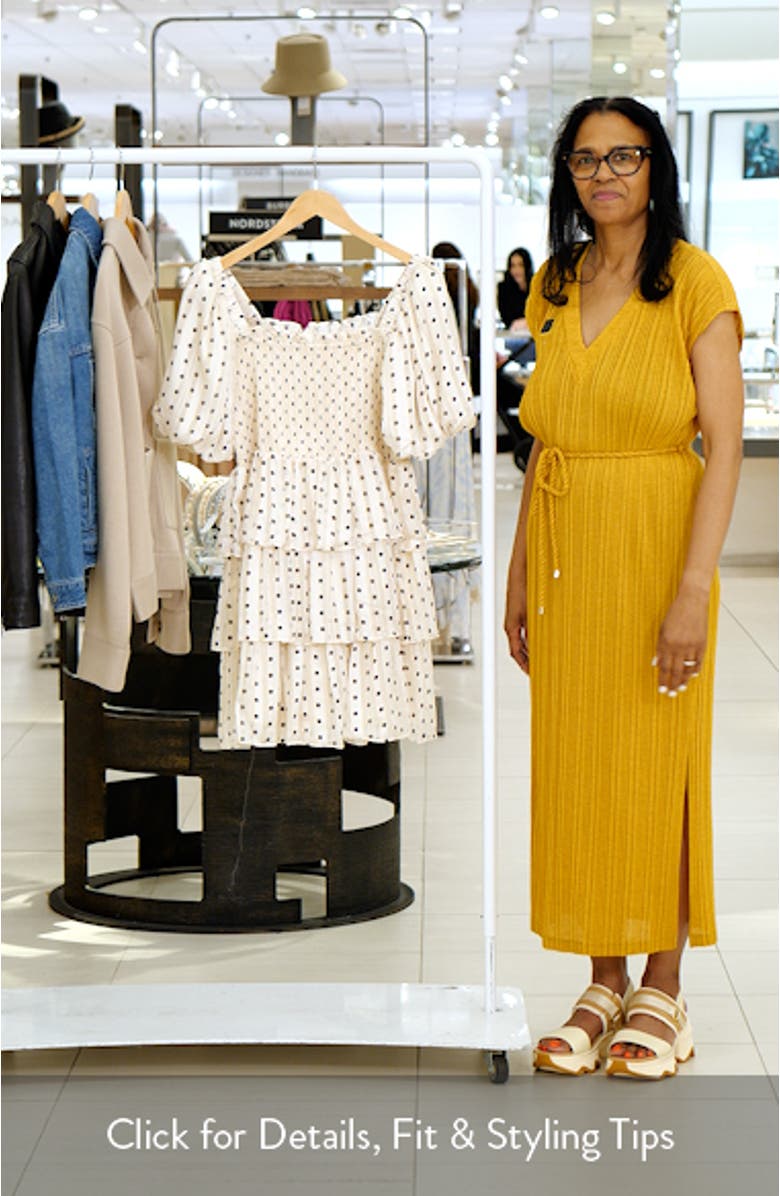 Polka Dot Multi Tiered Short Sleeve Dress, sales video thumbnail