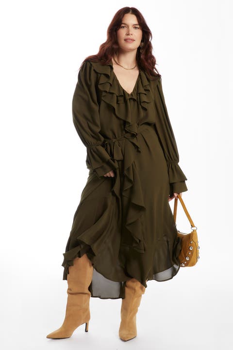 Cascading Ruffle Maxi Dress (Plus)