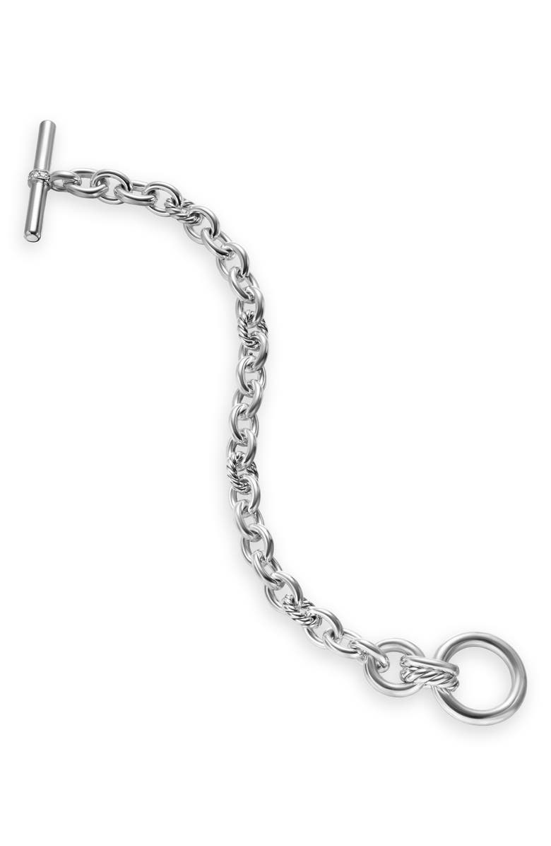 David Yurman DY Mercer<sup
®</sup
Toggle Chain Bracelet in Sterling Silver with Diamonds, 12.7mm, Alternate, color, Diamond
