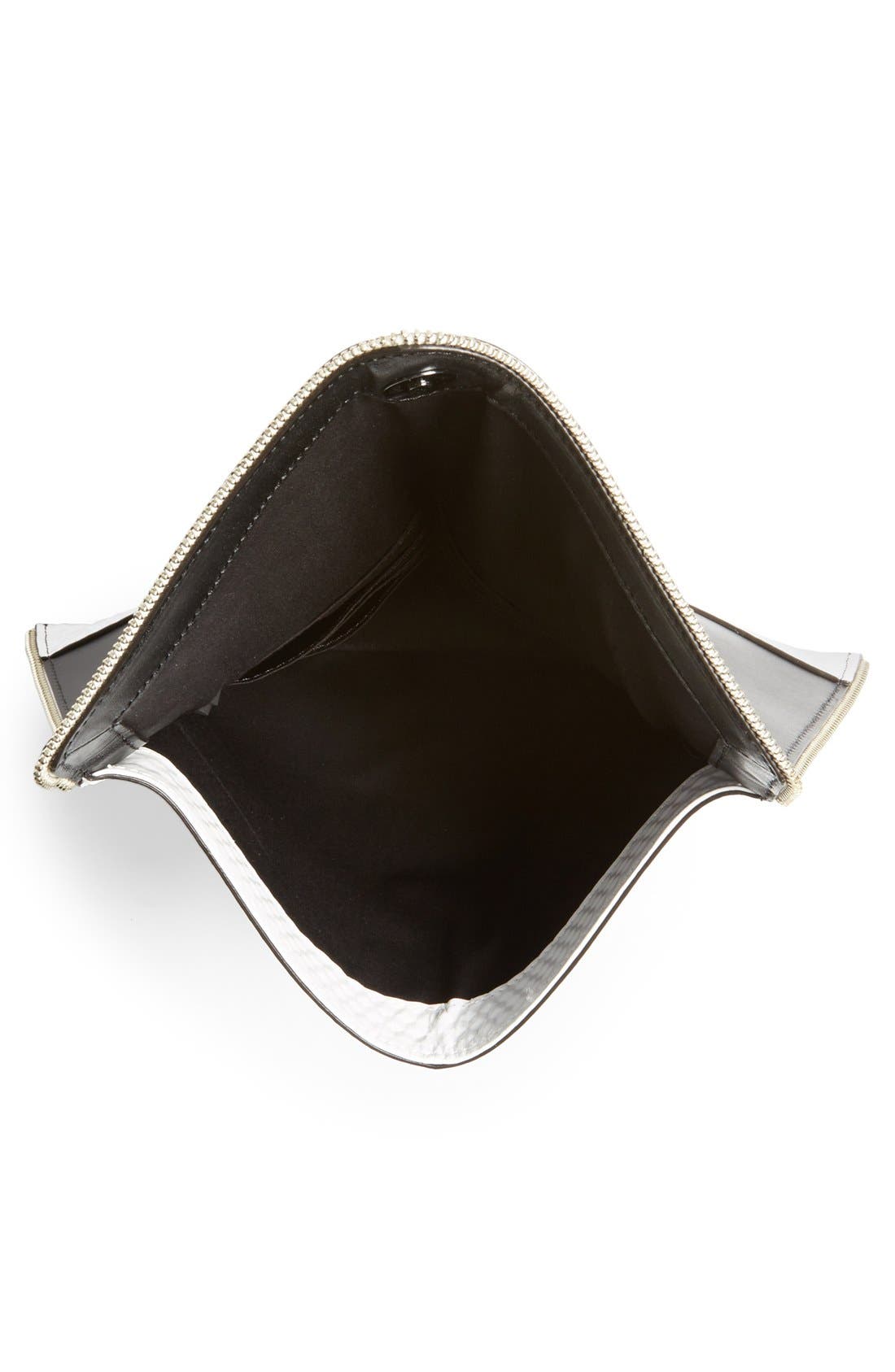 'Leo' Clutch, Alternate, color, BLACK/ WHITE