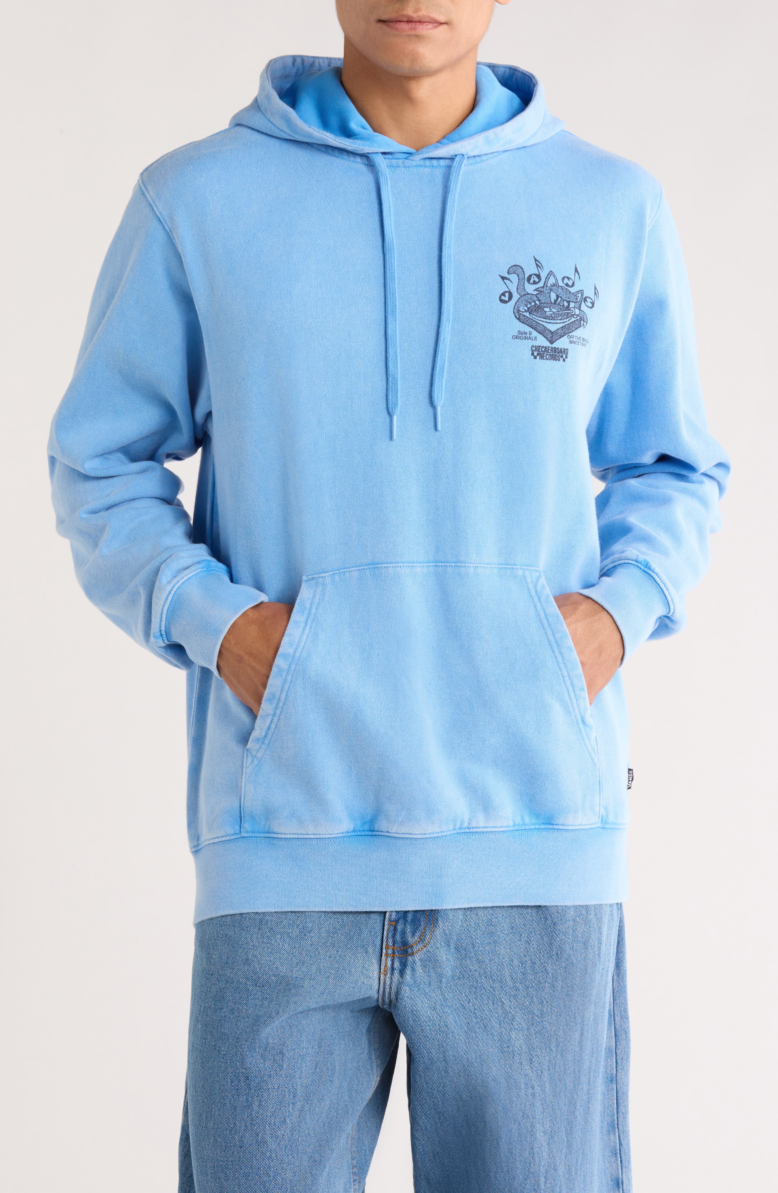 Vans Scratched Records Fleece Pullover Hoodie (Men) | Nordstrom