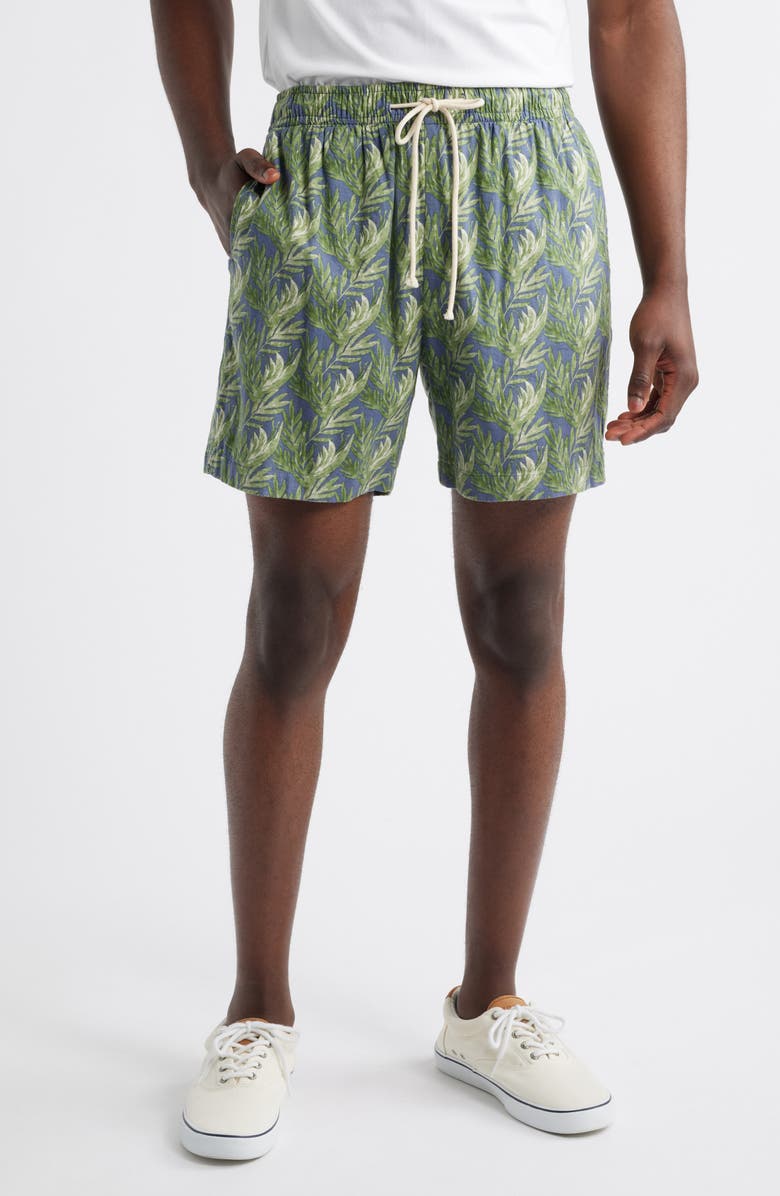 Rails Aries Seaweed Print Linen Blend Drawstring Shorts, Main, color, 