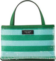 Kate Spade New York sam icon seaside stripe sequin tote