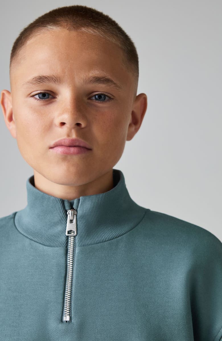 smALLSAINTS by ALLSAINTS Kids' Biggy Quarter Zip Sweatshirt, Alternate, color, Dusky Blue