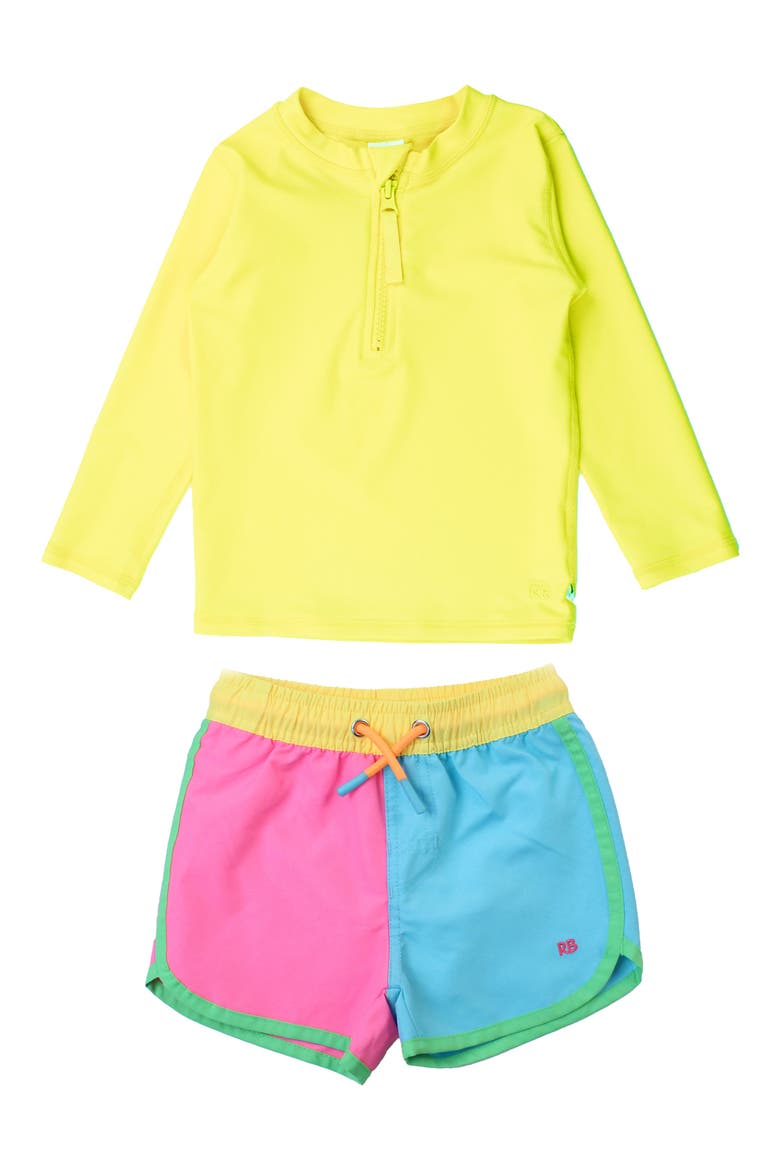 Long Sleeve Two-Piece Rashguard Swimsuit, Main, color, MULTI