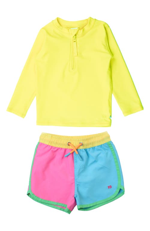 Ruggedbutts Long Sleeve Two-piece Rashguard Swimsuit In Multi