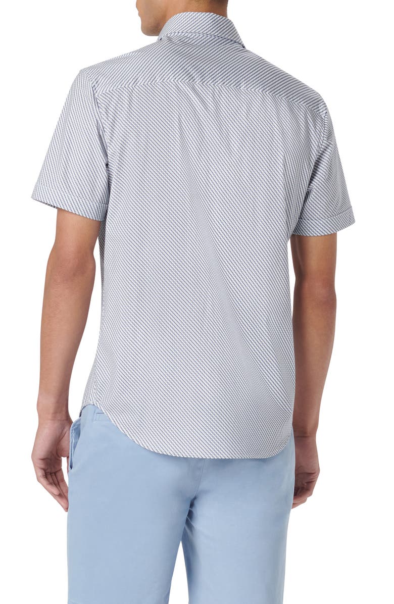 Bugatchi Miles OoohCotton<sup>®</sup> Geometric Short Sleeve Button-Up Shirt, Alternate, color,