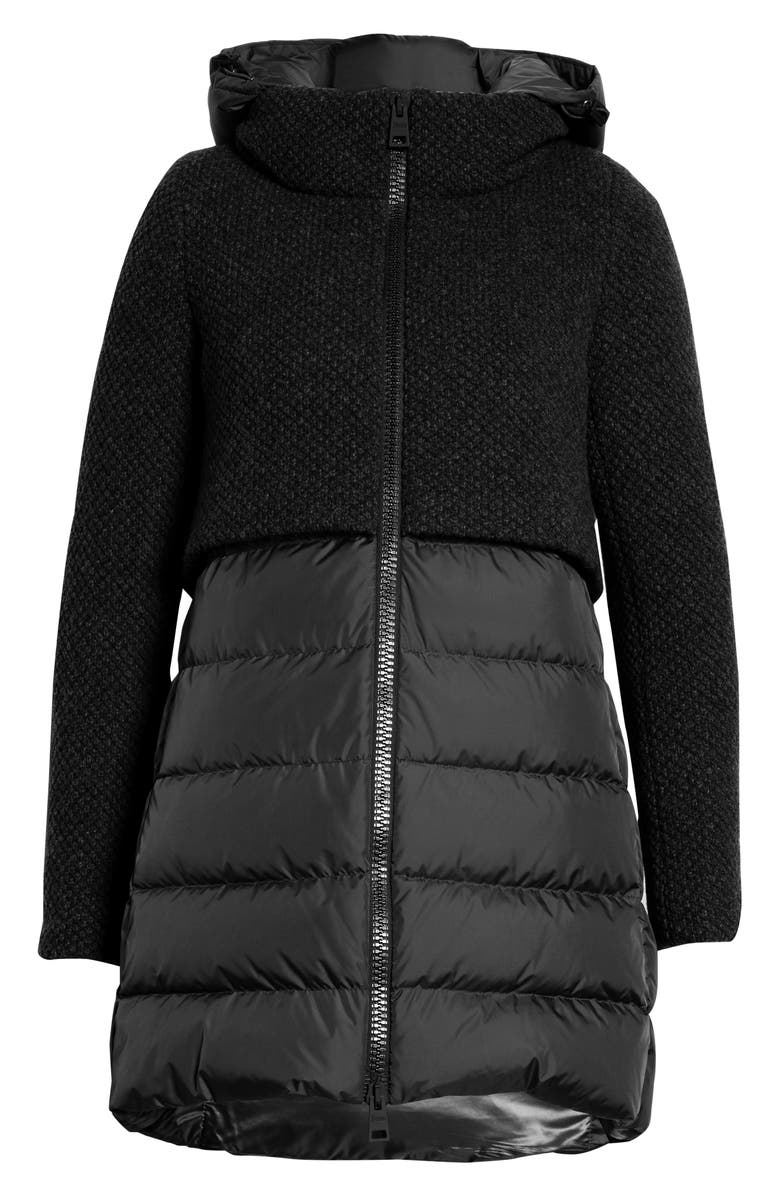 Herno High/Low Knit & Quilted Down Puffer Jacket, Alternate, color, 