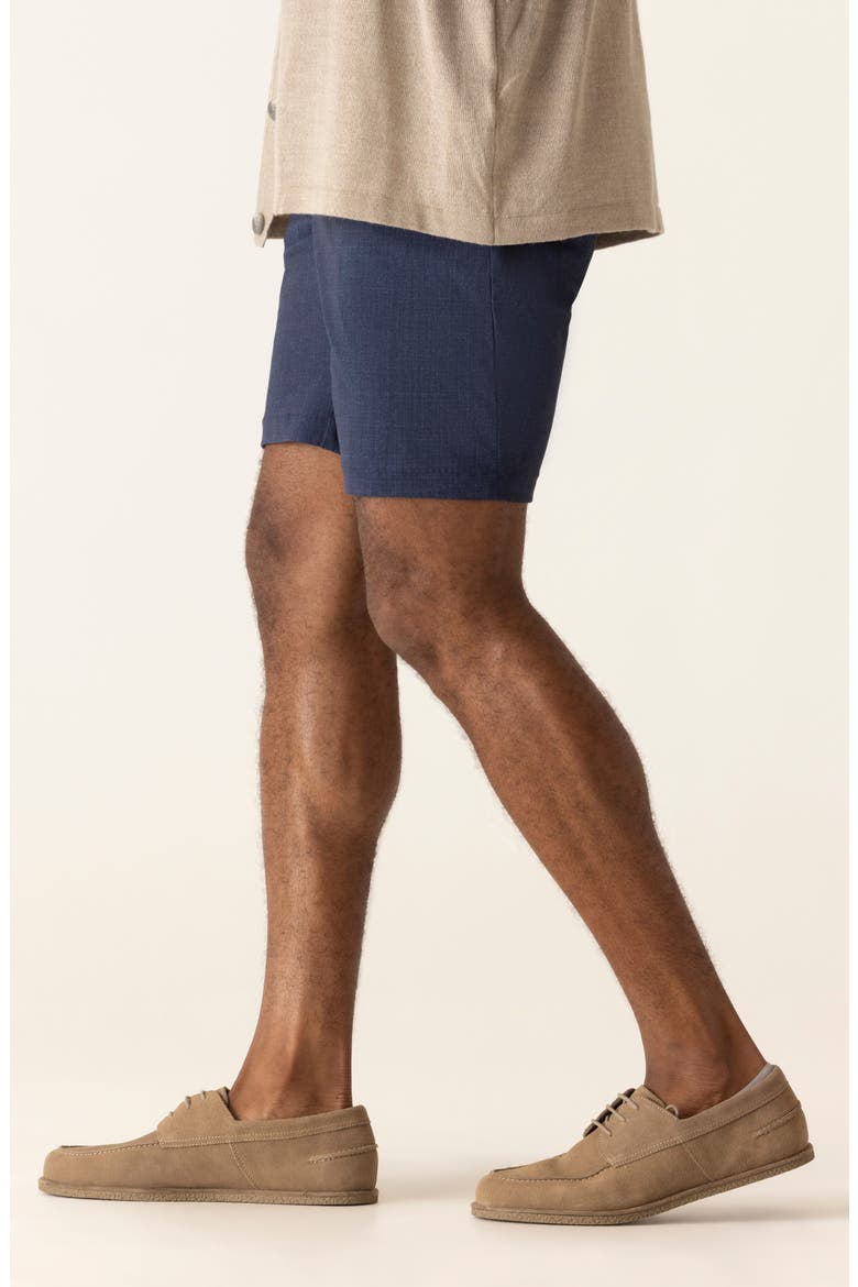 Galaxy 8.5-Inch Flat Front Knit Nylon Blend Bermuda Shorts, Alternate, color, INDIGO