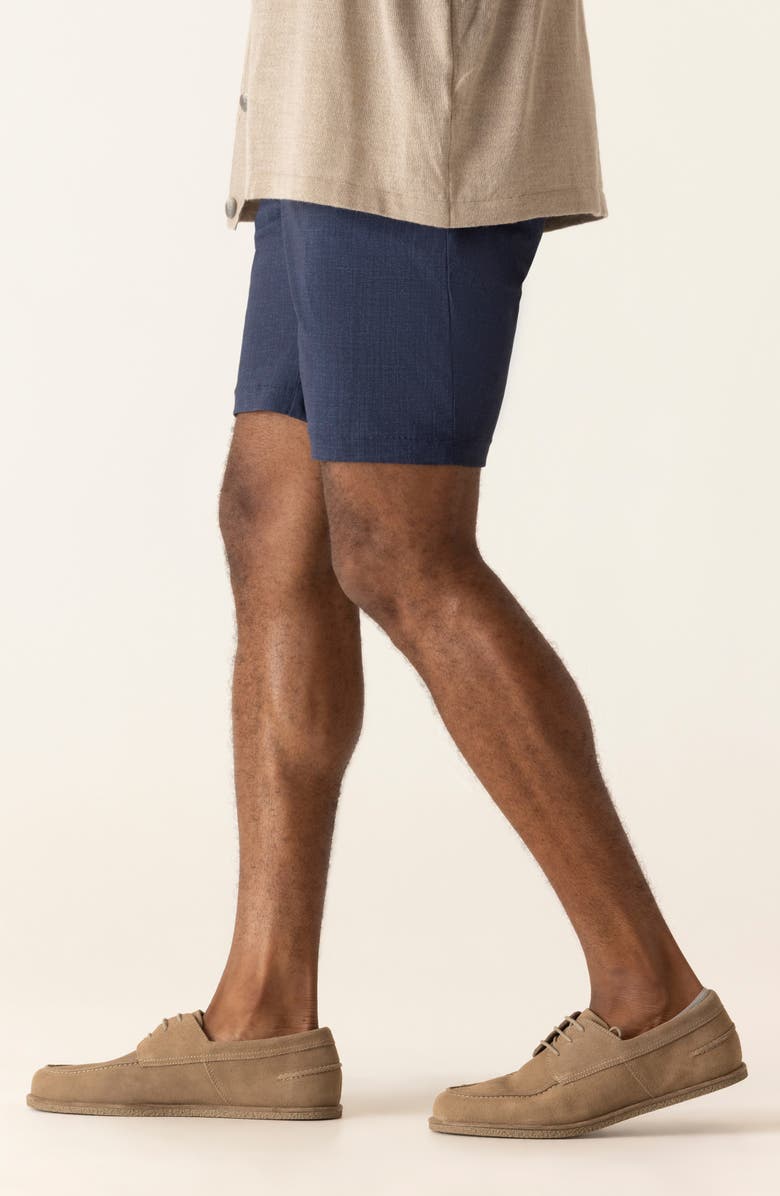 DEKE Galaxy 8.5-Inch Flat Front Knit Nylon Blend Bermuda Shorts, Alternate, color, Indigo