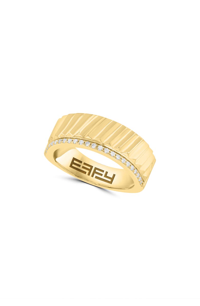 EFFY Men's Diamond Trim Textured Ring, Main, color, 