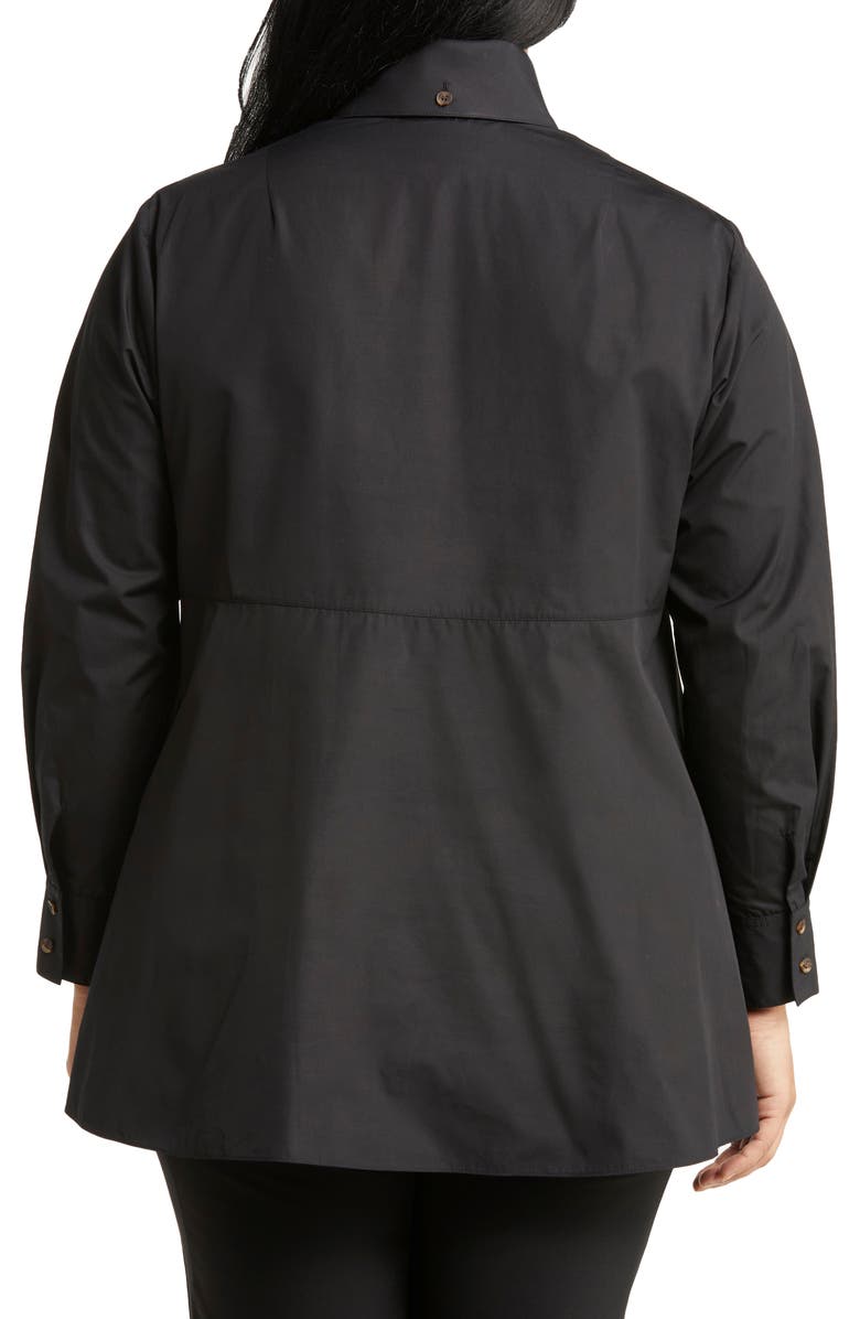 Lafayette 148 New York Organic Cotton Poplin Button-Down Peplum Shirt, Alternate, color,