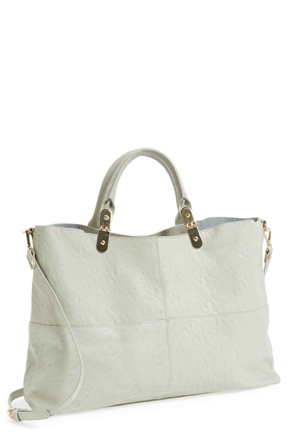 Faux Suede Tote Bag, Alternate, color, GREY