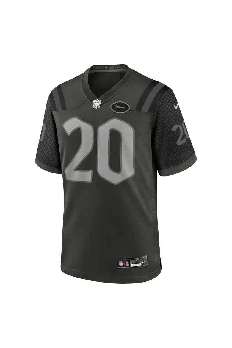 Men's Nike Breece Hall Gotham Green New York Jets 2025 Rivalries Collection Game Jersey, Alternate, color, Green