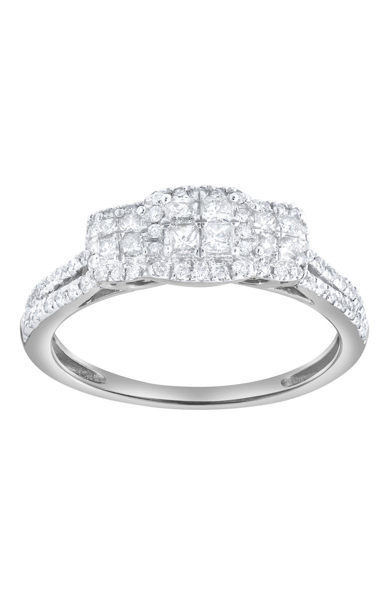LuvMyJewelry Carrea Glow 0.55 Ct 10K Gold Diamond Ring, Alternate, color, 10K White Gold