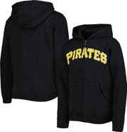 Outerstuff Youth Black Pittsburgh Pirates Wordmark Full-Zip Fleece Hoodie