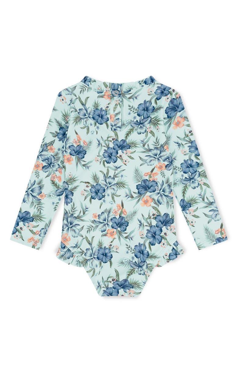 Feather 4 Arrow Kids' Frill Long Sleeve UPF 50+ One-Piece Rashguard Swimsuit, Alternate, color, Saltwater