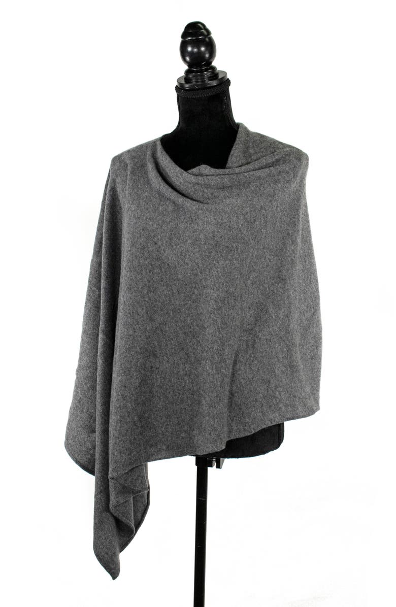Portolano Cashmere Poncho, Alternate, color, Medium Heather Grey