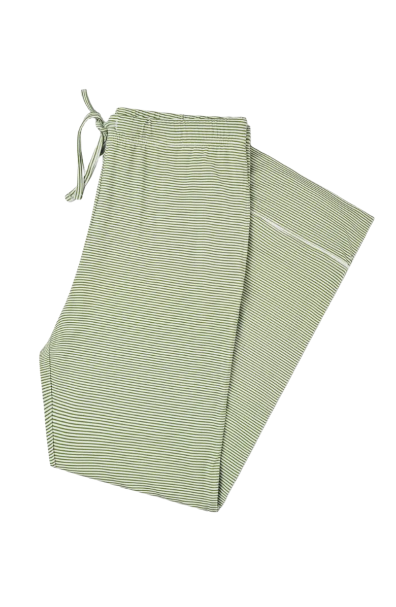 Motette Women's Long Sleeve and Long Pants Pajama Set, Alternate, color, Evergreen Stripe