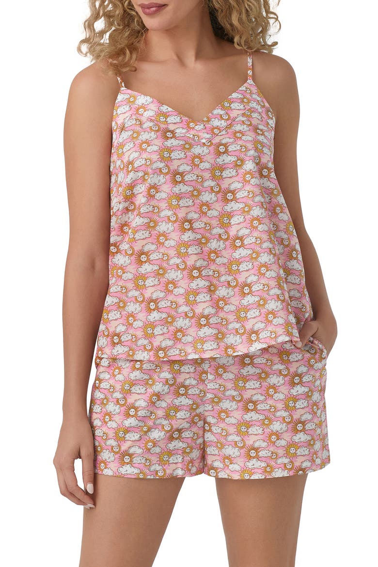 Print Cotton Short Pajamas, Main, color, FOLLOW THE SUN