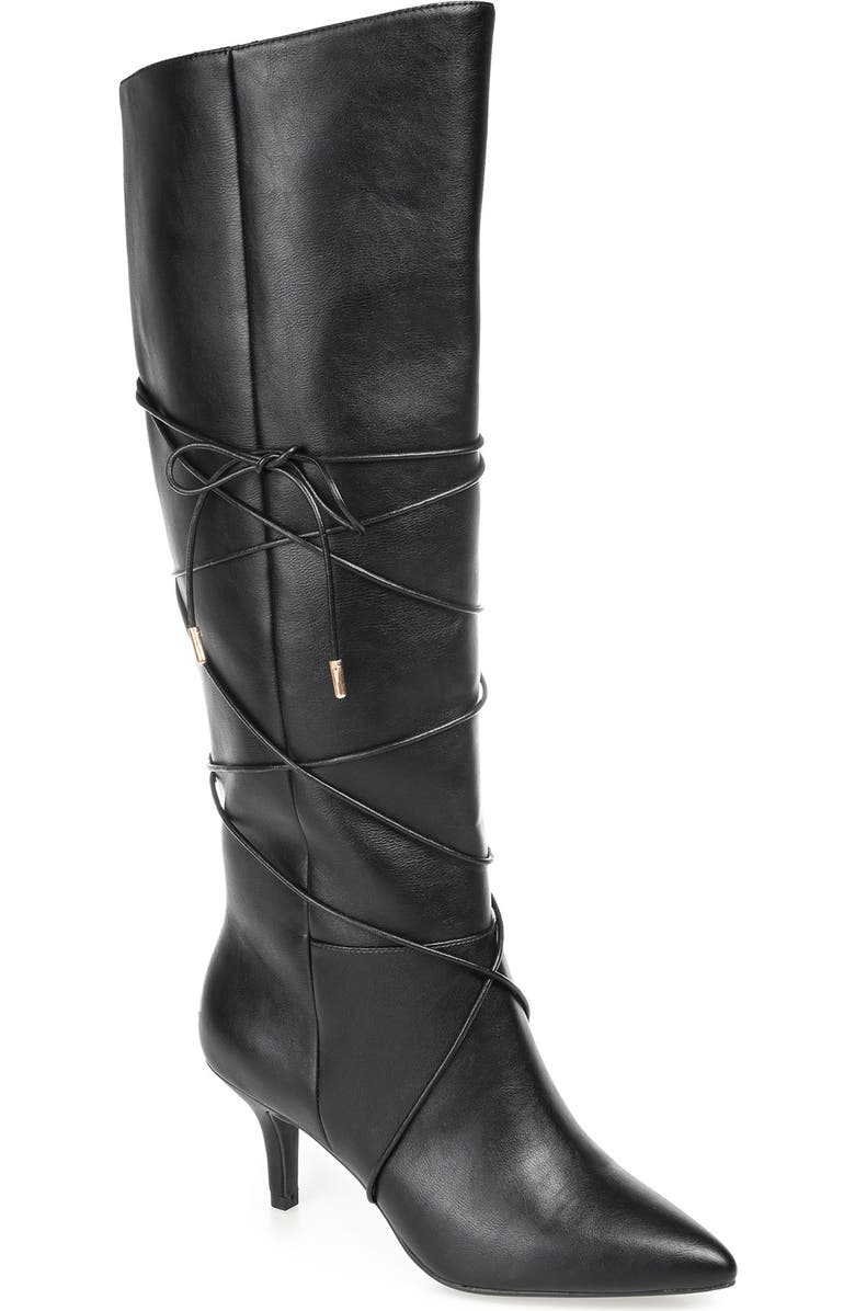 Journee Collection Kaavia Wraparound Tie Boot - Extra Wide Calf, Main, color,