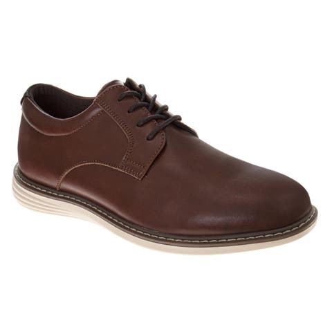 Mens Casual Lace-Up Oxford Shoe Lightweight Business Casual Comfort Shoe in Brown (Adults)