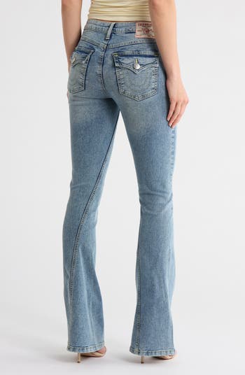 Joey Mid Rise Flap Pocket Flare Jeans