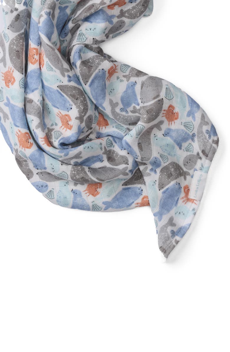 Loulou Lollipop Muslin Swaddle Blanket, Alternate, color, Seals