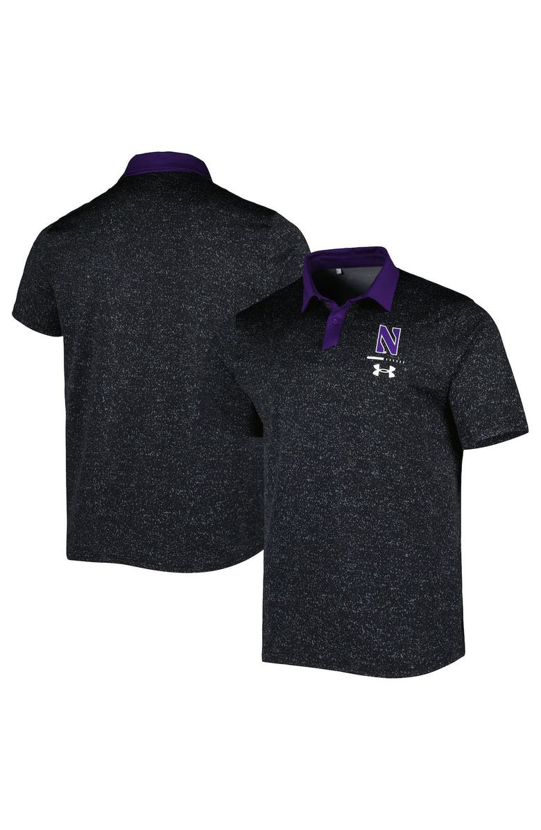 Under Armour Men's Under Armour Black Northwestern Wildcats Static Performance Polo, Main, color, 