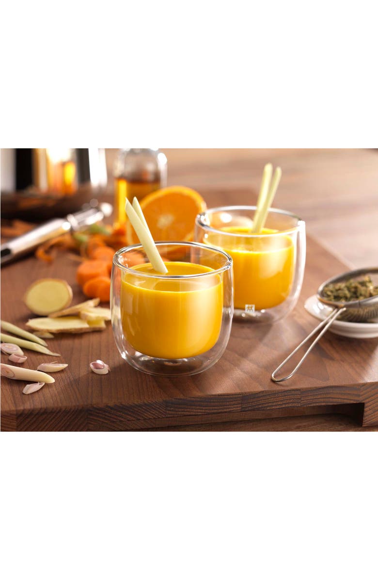 ZWILLING Sorrento Plus Set of 2 Double Wall Glass Cappuccino Mugs, Alternate, color, Clear