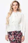 Unique Vintage Long Sleeve Neck Tie Gwen Blouse