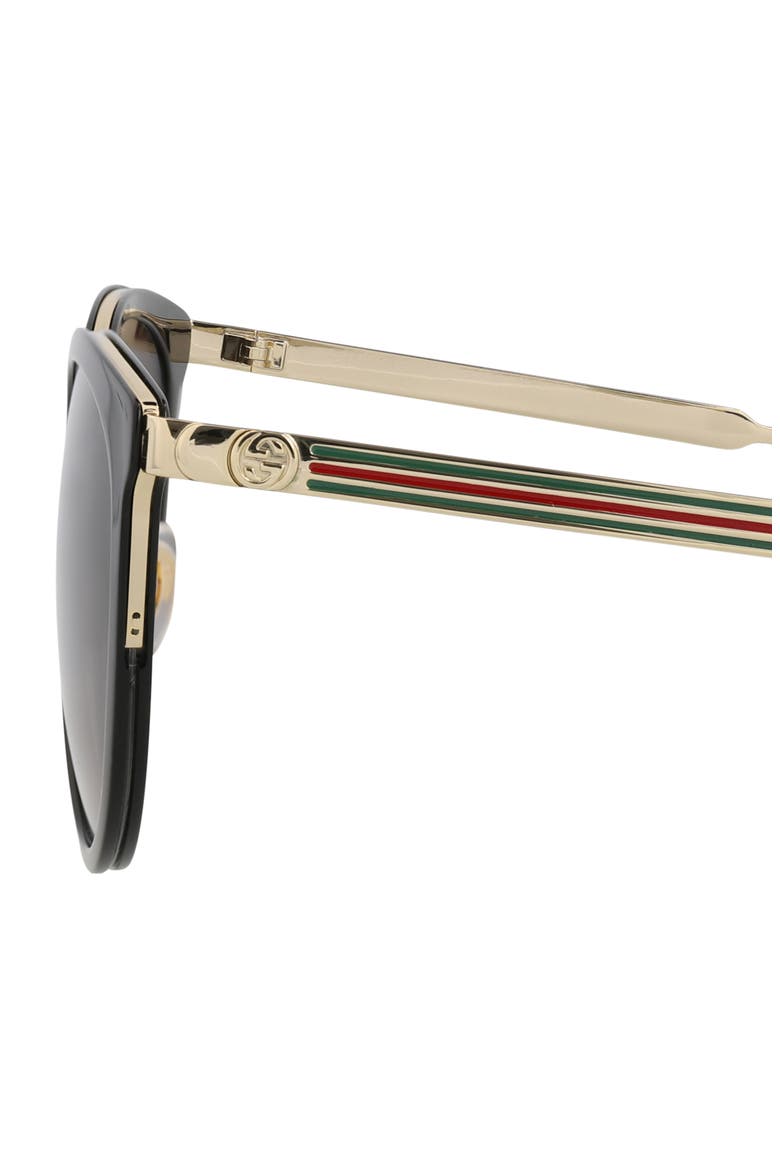 56mm Round Sunglasses, Alternate, color, BLACK GOLD GREY
