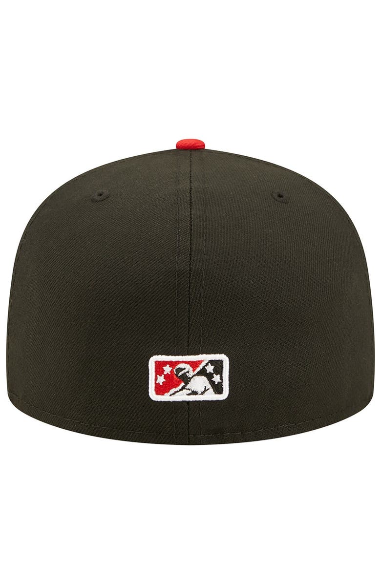 New Era Men's New Era Black/Red Fresno Grizzlies Theme Night 59FIFTY Fitted Hat, Alternate, color, Black