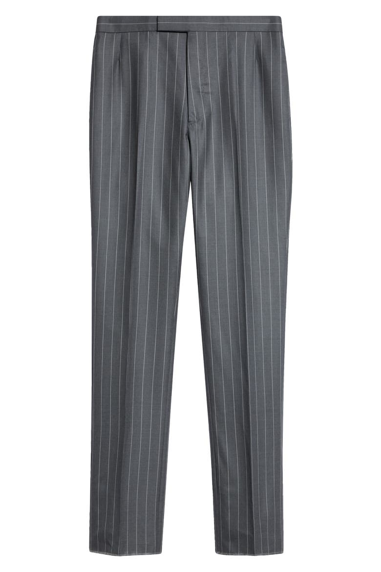 Fit 1 Stripe Backstrap Wool Trousers, Main, color, MEDIUM GREY