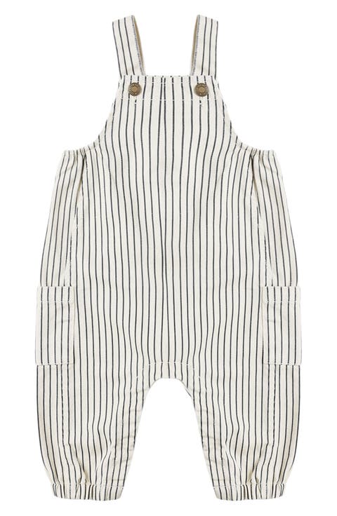 Pinstripe Cargo Cotton Overalls (Baby)