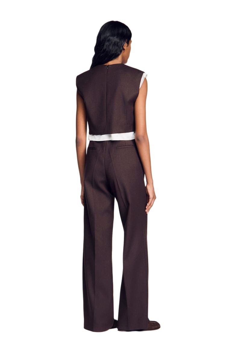 2-in-1 wool crop top, Alternate, color, Light brown
