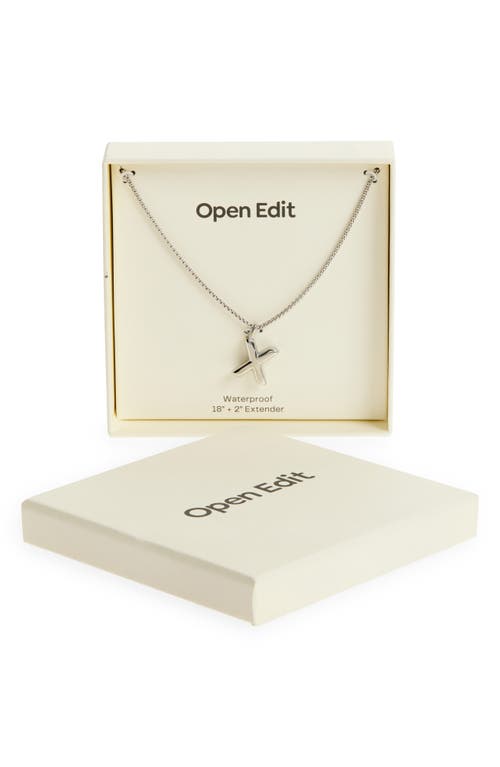 Open Edit Waterproof Bubble Initial Pendant Necklace