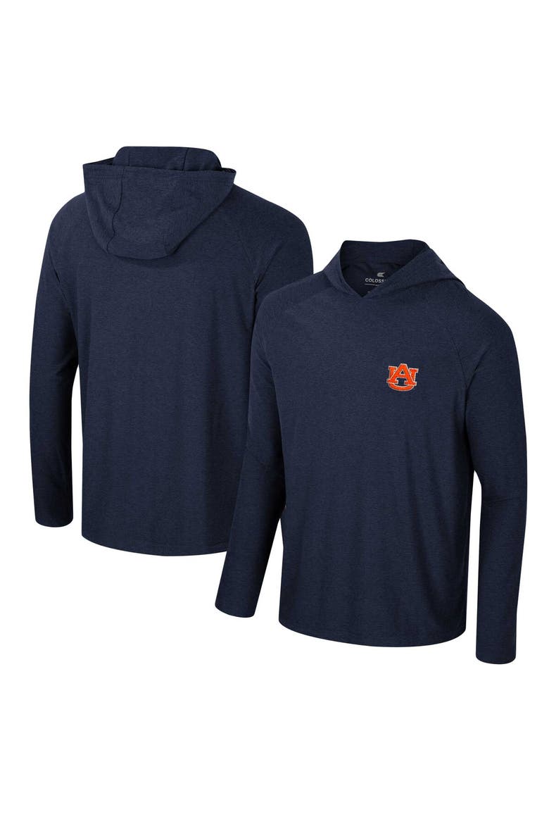 Men's Colosseum Navy Auburn Tigers Cloud Jersey Raglan Long Sleeve Hoodie T-Shirt, Main, color, Navy