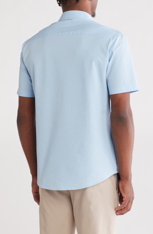 Vintage 1946 Hybrid Seersucker Short Sleeve Button-down Shirt In Iceberg