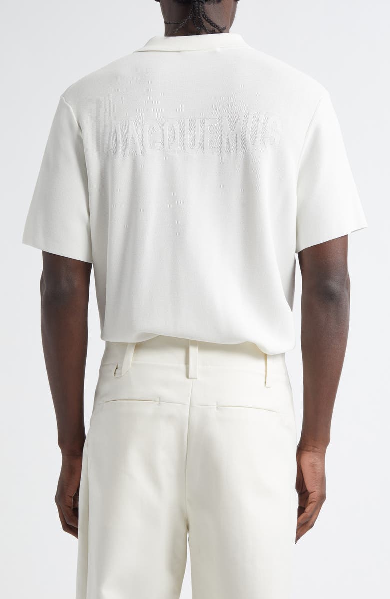 Jacquemus Le Polo Maille Loose Fit Piqué Polo, Alternate, color, Off-White